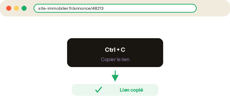 Copier le lien de l'annonce avec Ctrl+C